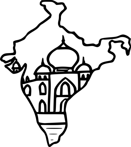 Coloriage carte de l'inde