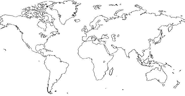 Coloriage carte du monde vierge
