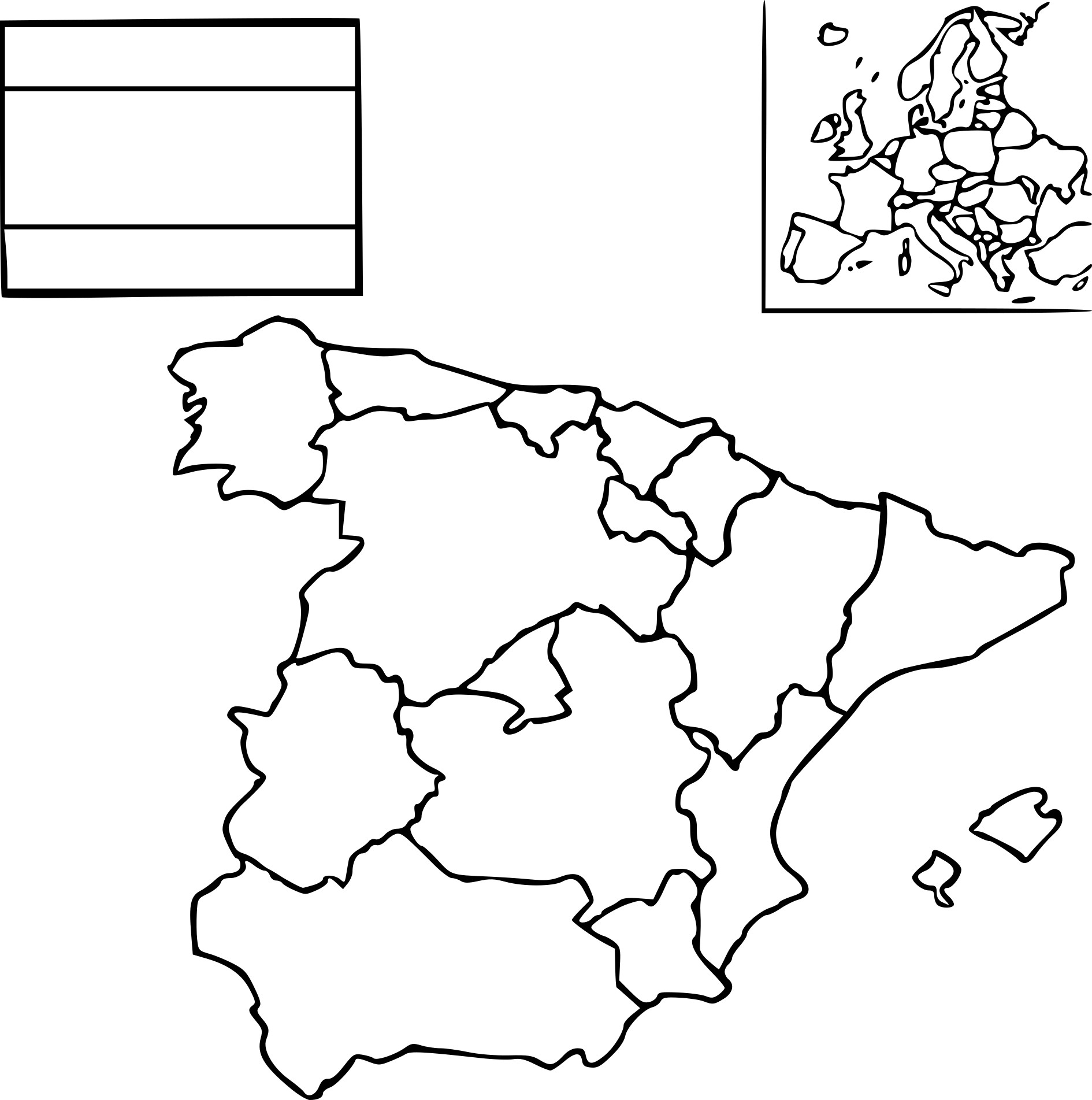 Coloriage carte Espagne