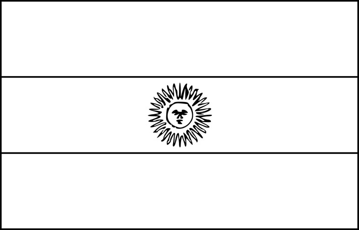Disegno di Bandiera dell'Argentina da colorare