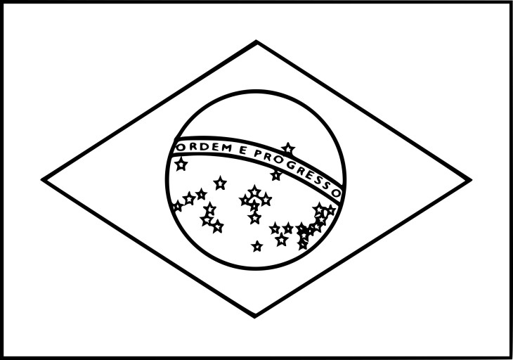 Disegno di Bandiera del Brasile da colorare