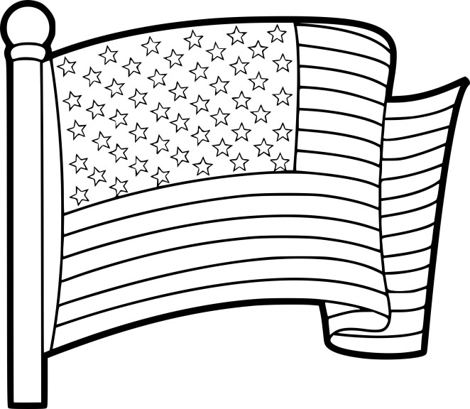 Disegno di Bandiera degli Stati Uniti da colorare