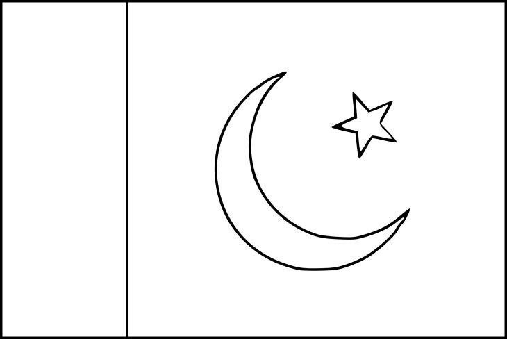 Disegno di Bandiera del Pakistan da colorare