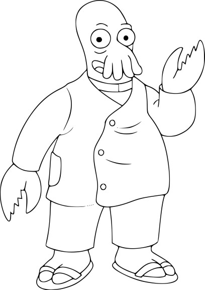 Disegno di Futurama Zoidberg da colorare