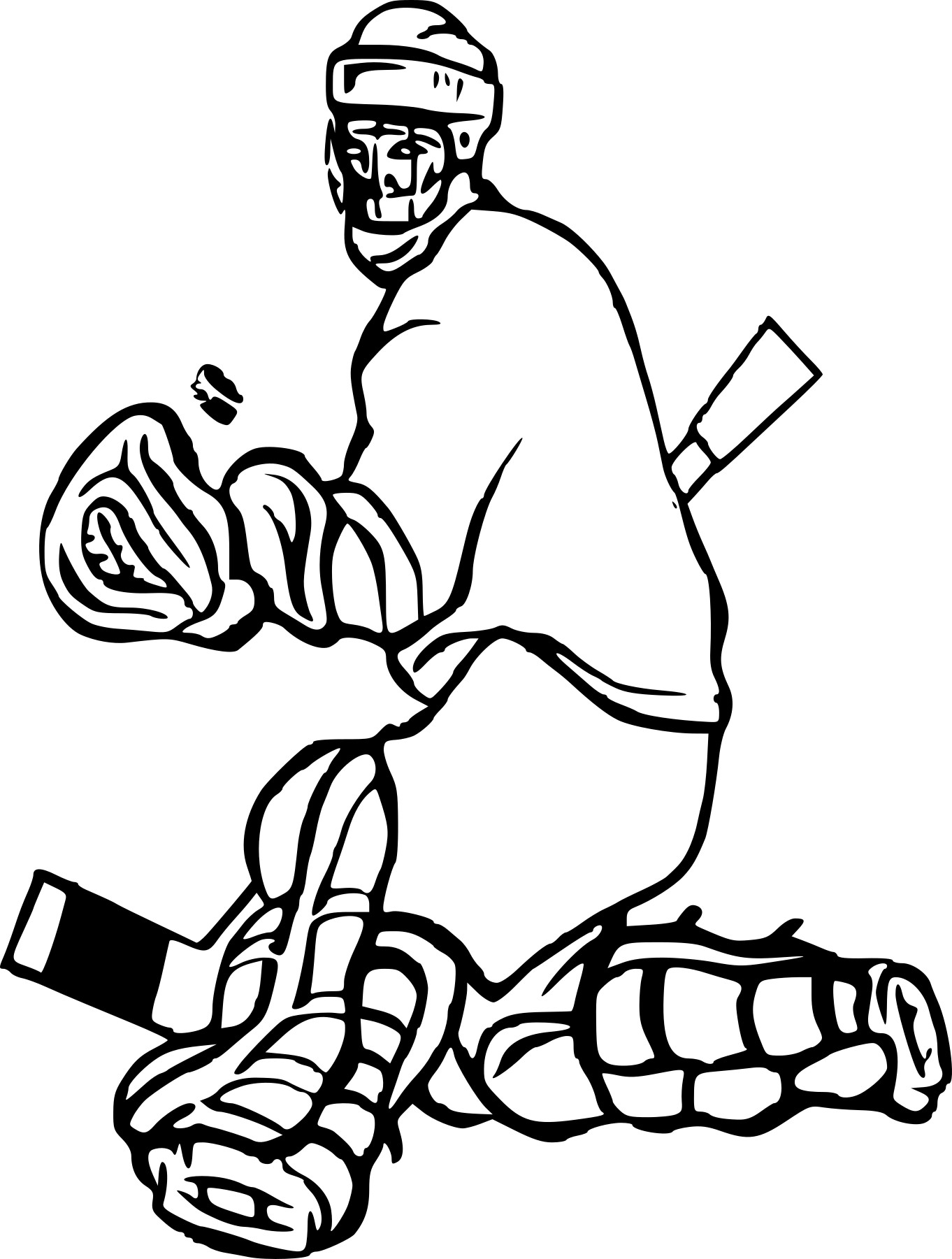 Coloriage gardien de hockey