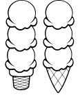 3 Flavors Ice Cream coloring page