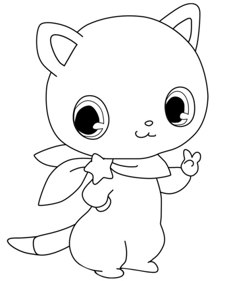 Disegno di Gatto Jewelpets da colorare