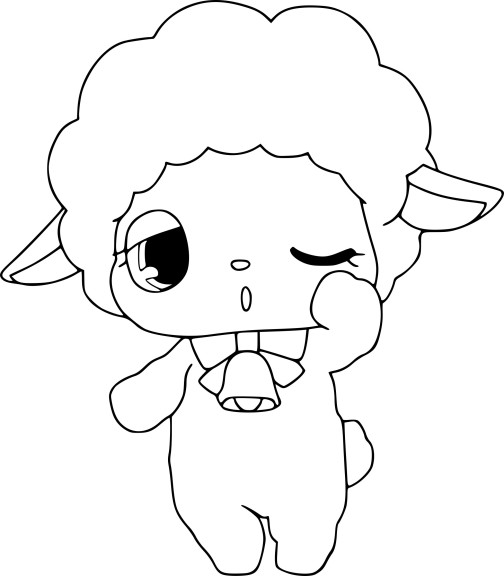 Disegno di Pecora Jewelpet da colorare