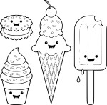 Disegno di Gelato Kawaii da colorare