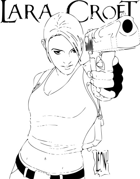 Disegno di Lara Croft da colorare