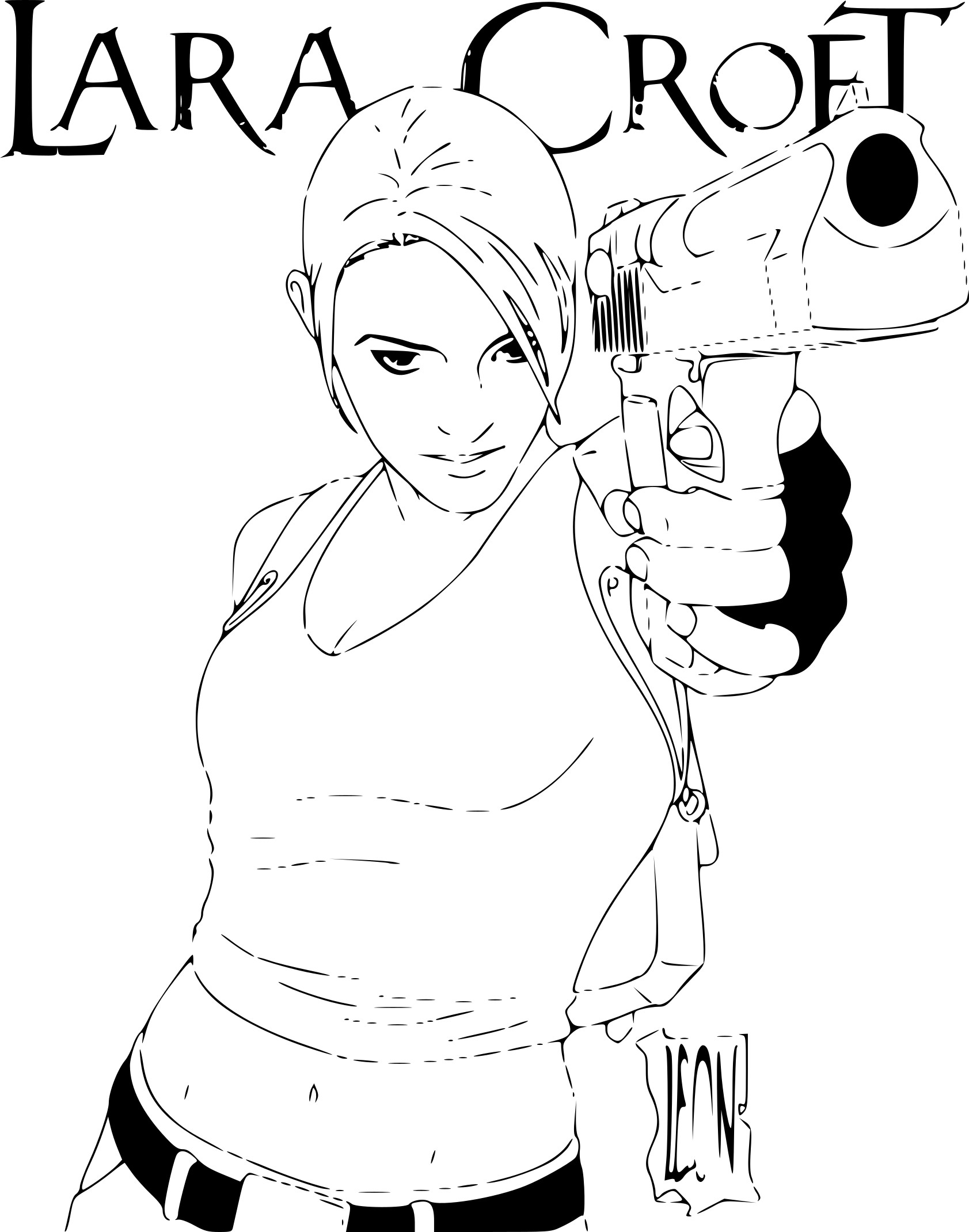 Disegno di Lara Croft da colorare