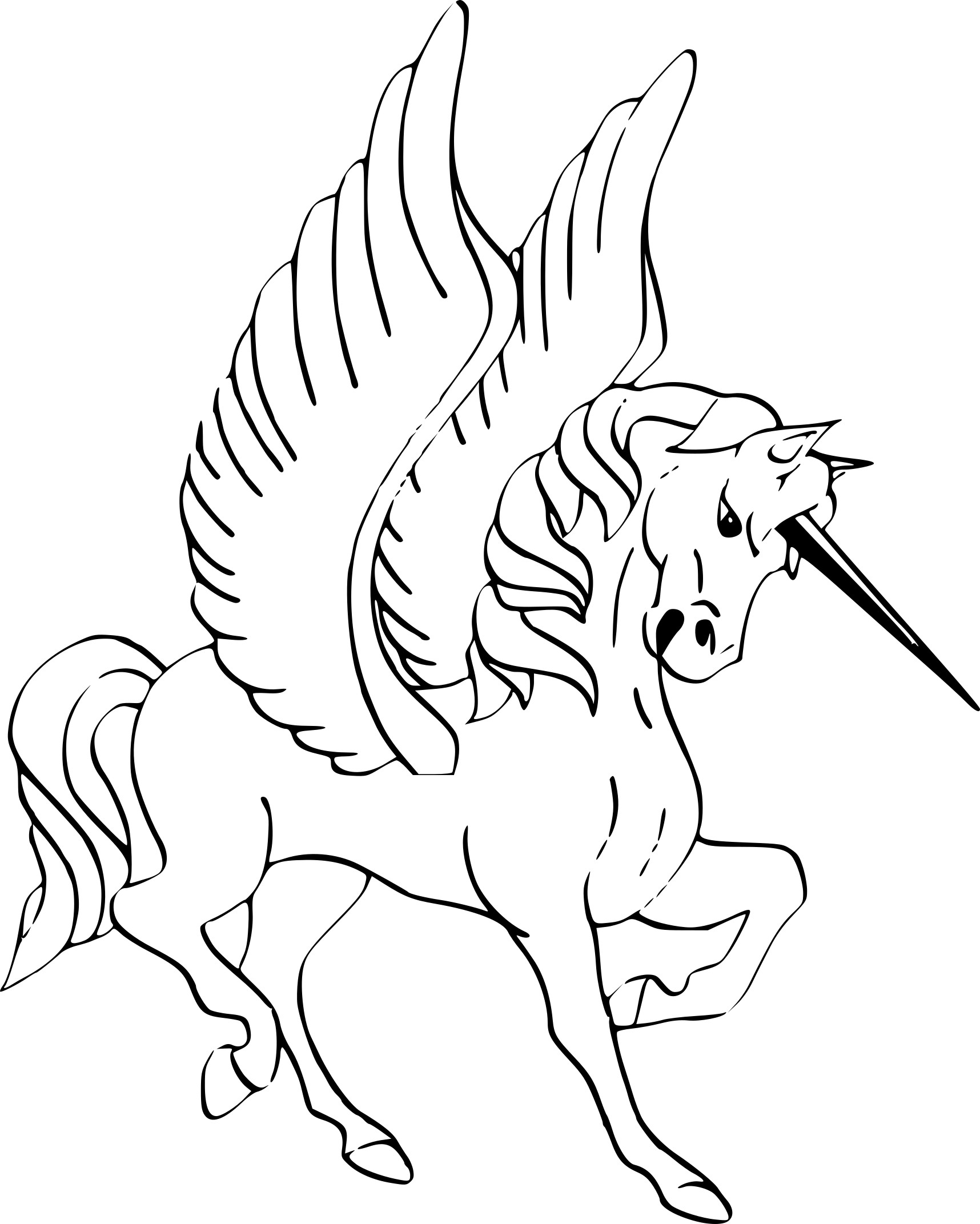 Unicorn coloring page