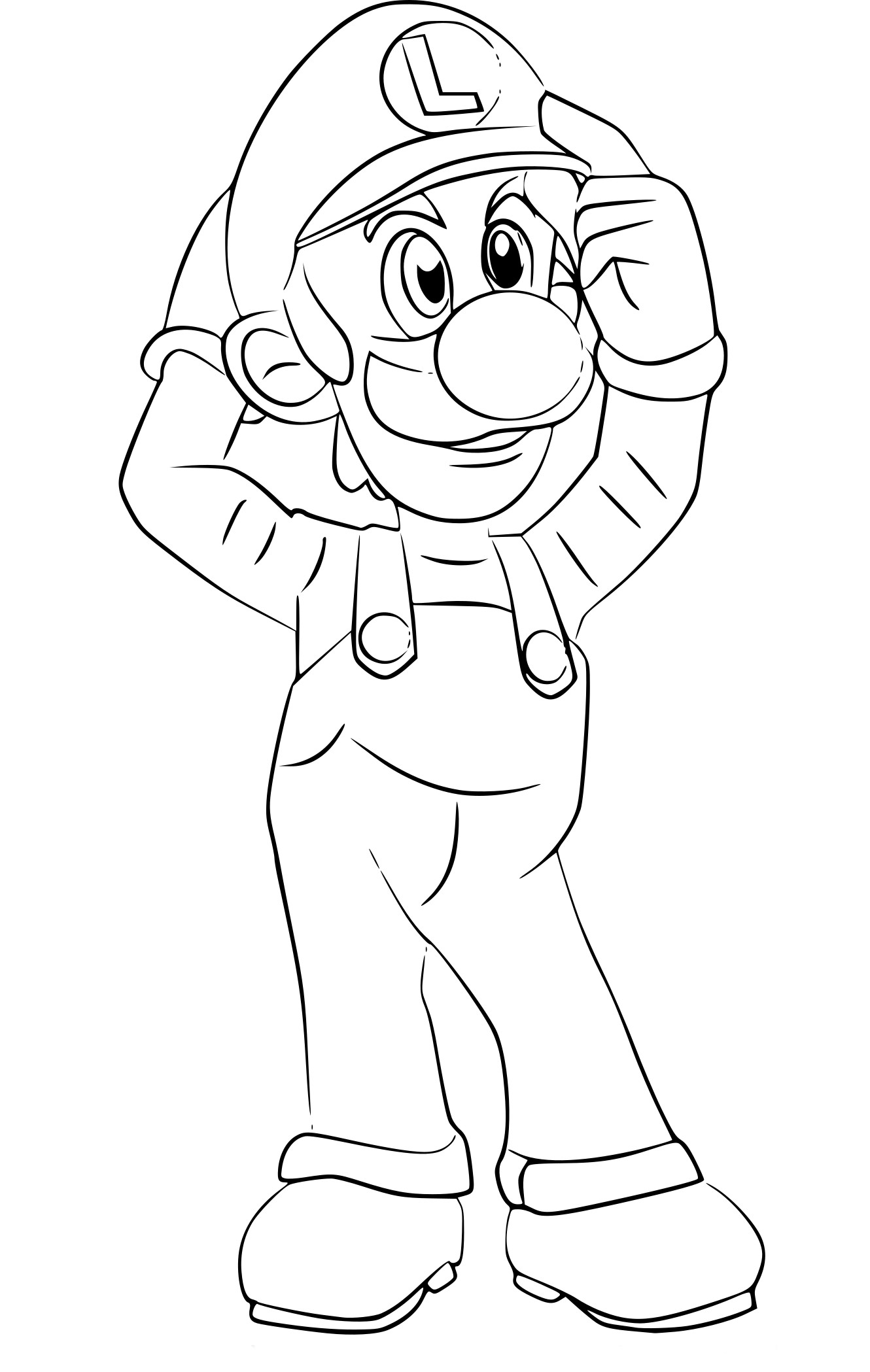 Luigi Super Smash Bros coloring page
