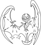 Legendary Pokemon Lunala coloring page