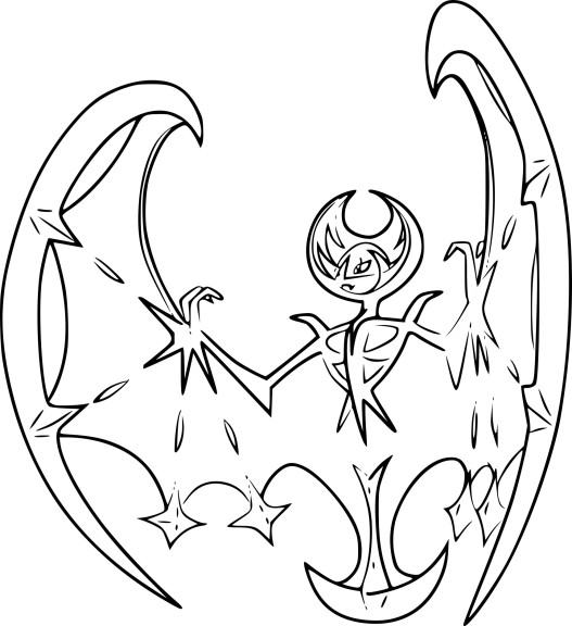 Legendary Pokemon Lunala coloring page