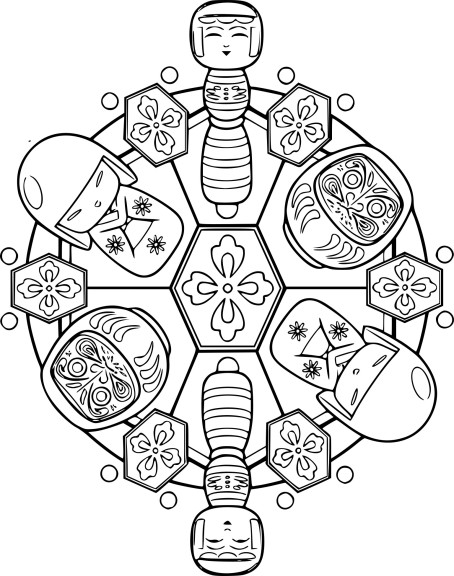 Mandala Japan coloring page