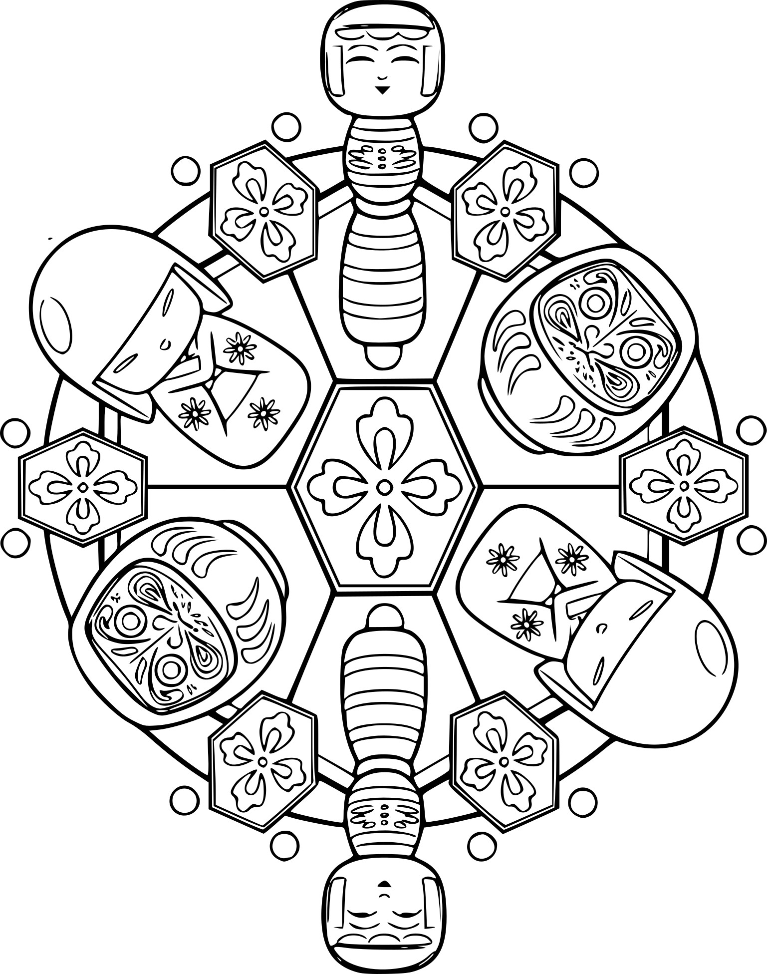 Mandala Japan coloring page