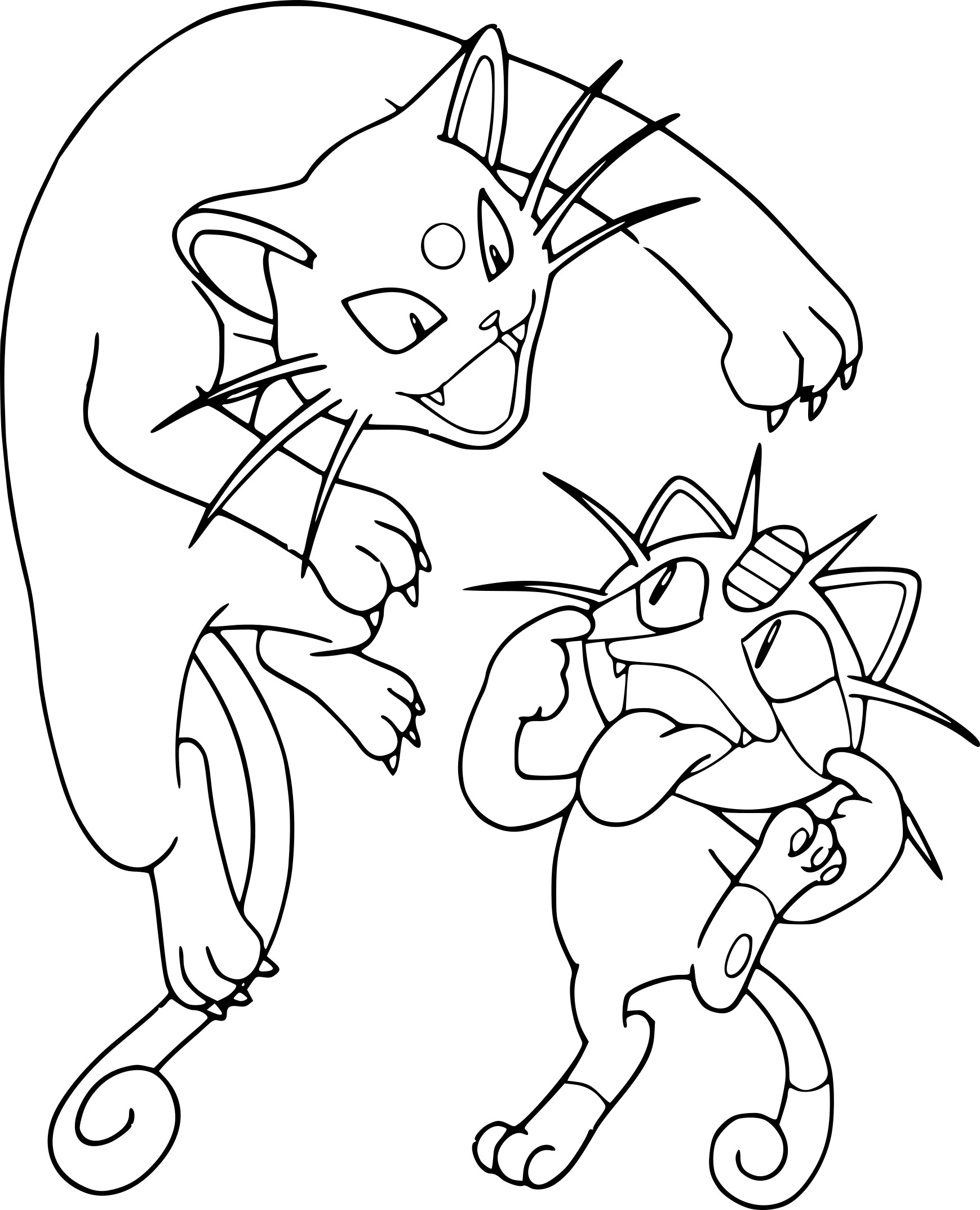 Meowth And Persian Pokemon coloring page