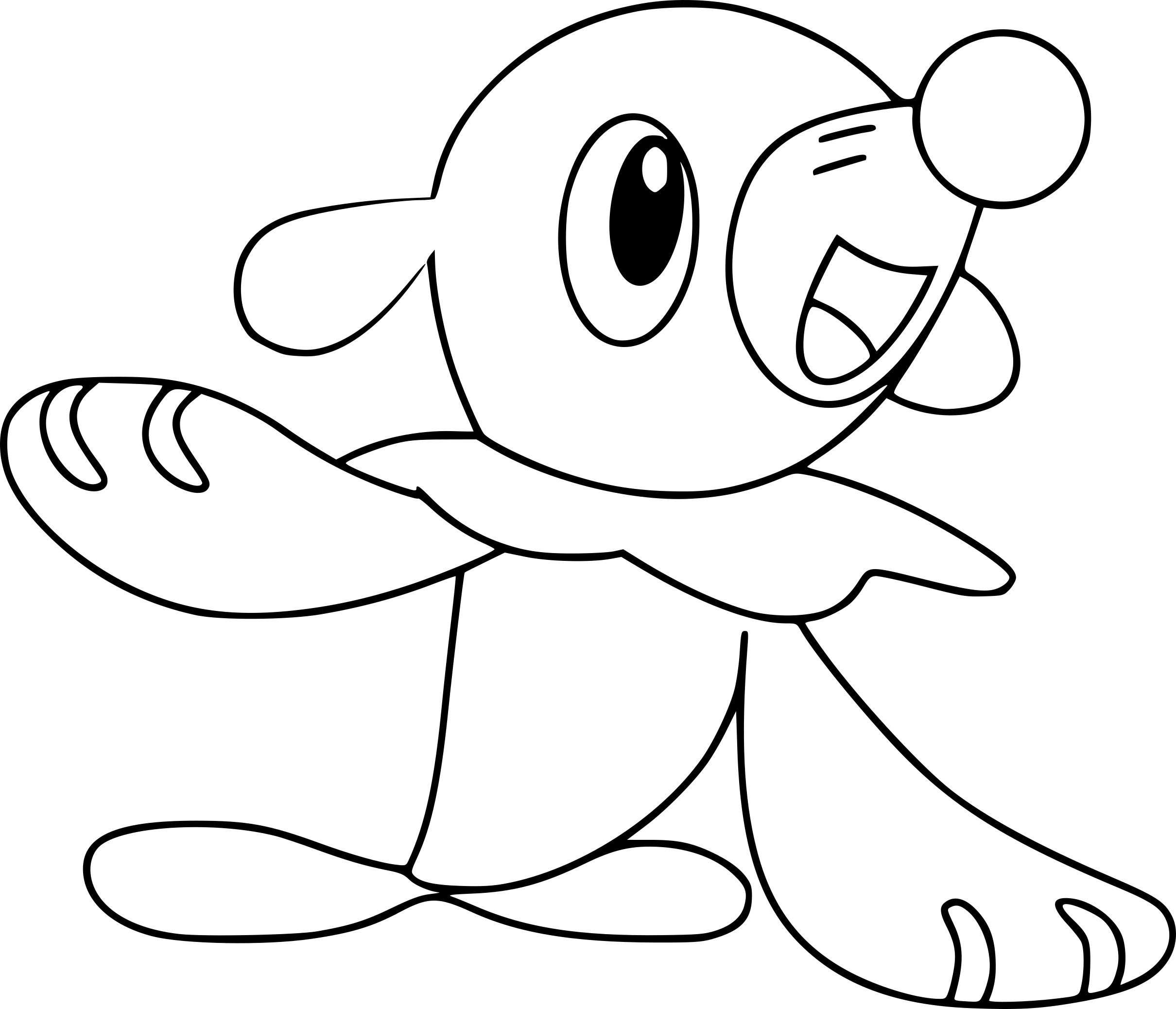 Disegno di Popplio Pokemon Sole e Luna da colorare