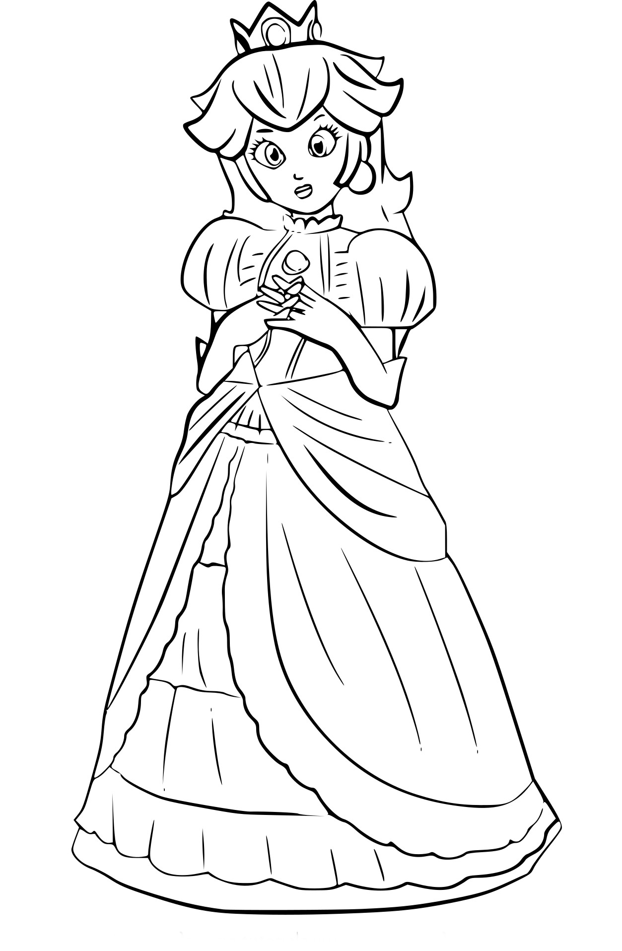 Peach Super Smash Bros coloring page