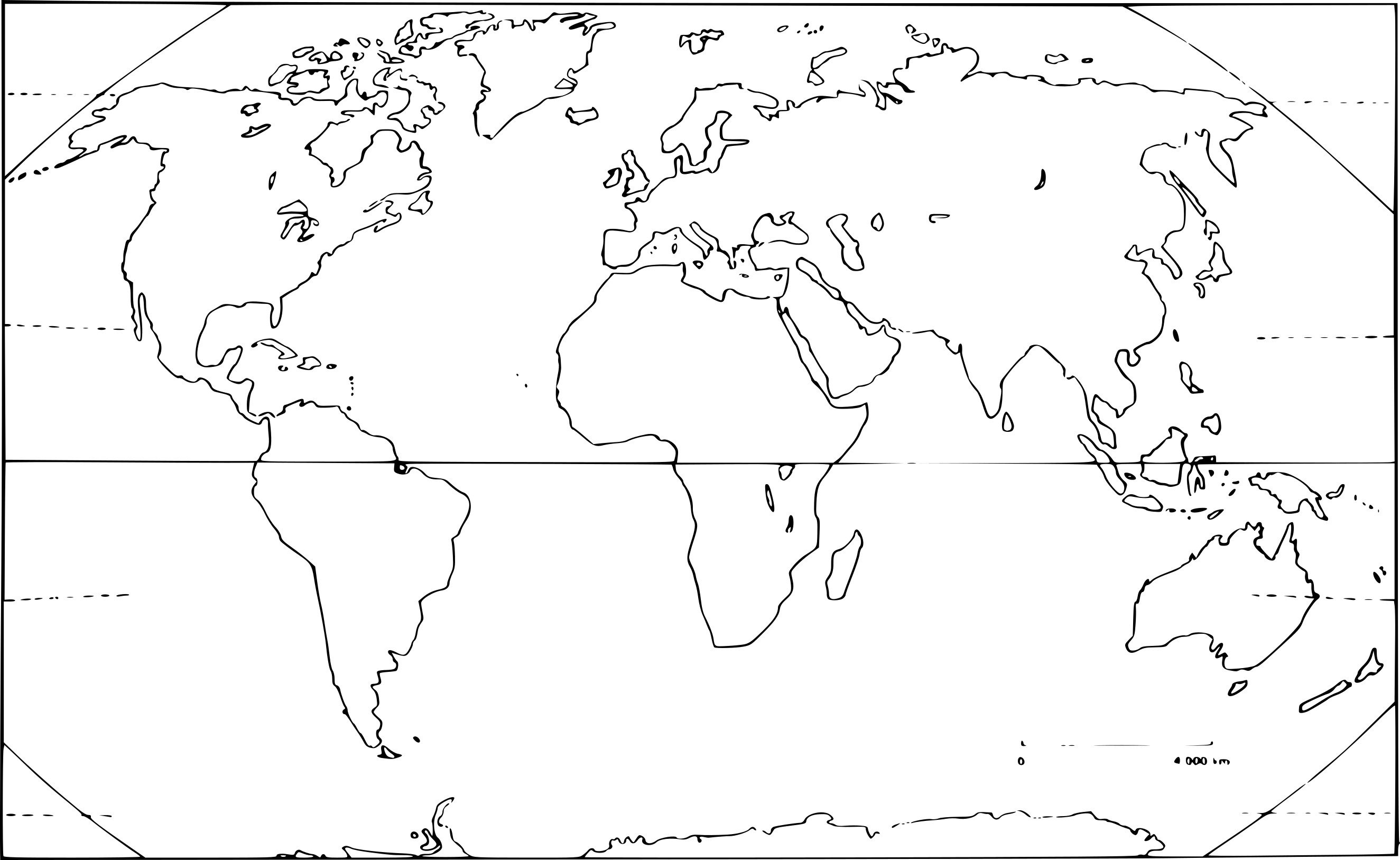 Disegno di Planisfero vuoto da colorare