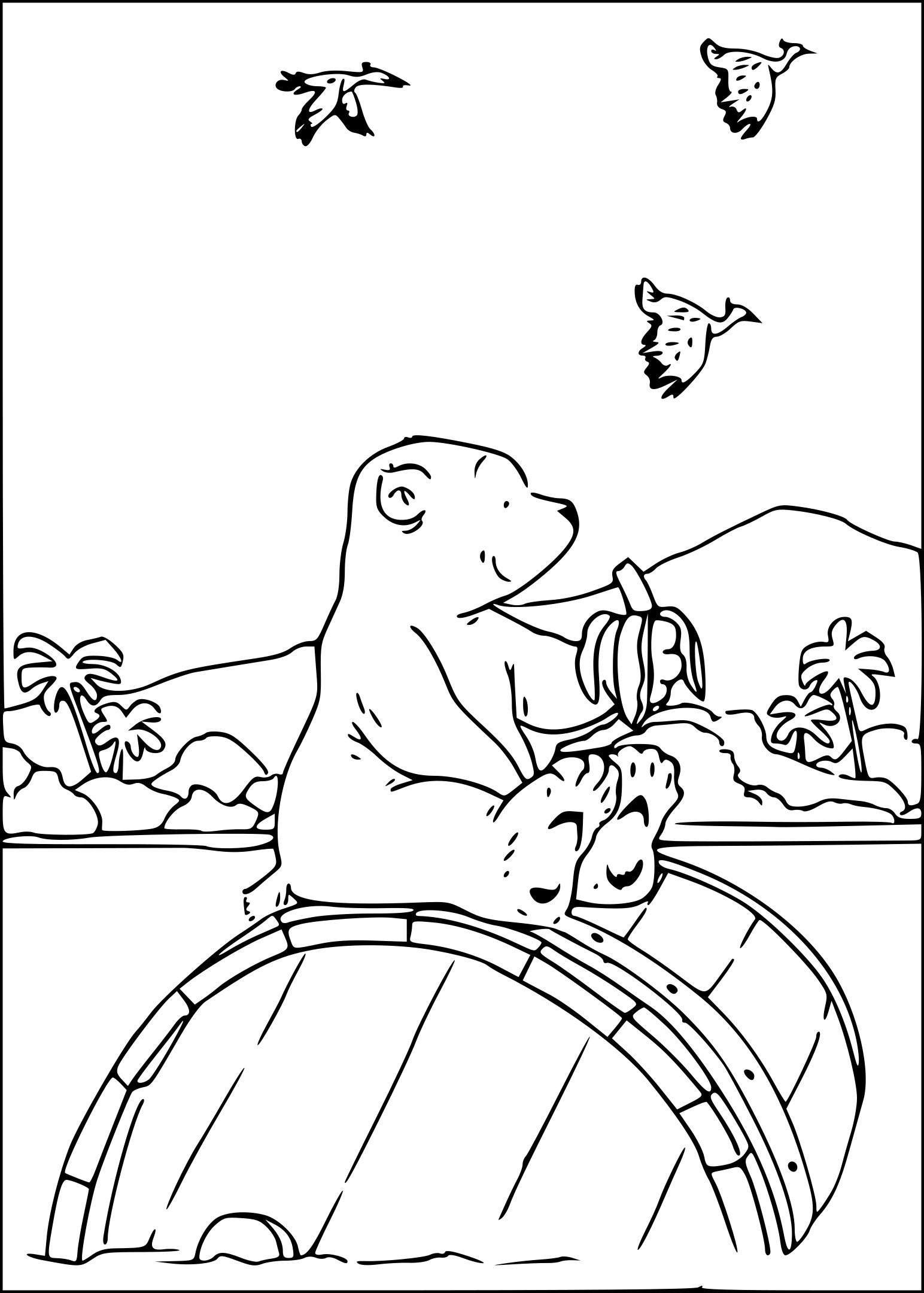 Coloriage Plume, le petit ours polaire