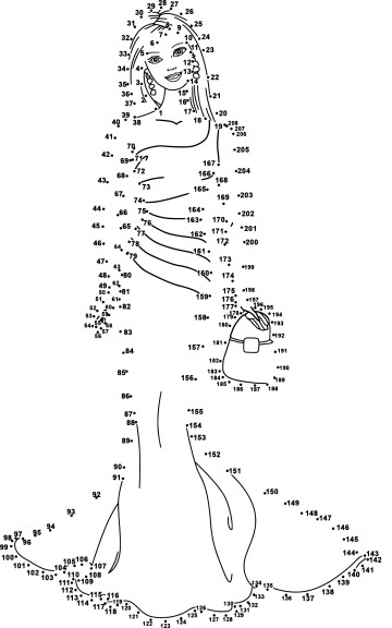 Point To Connect Barbie coloring page