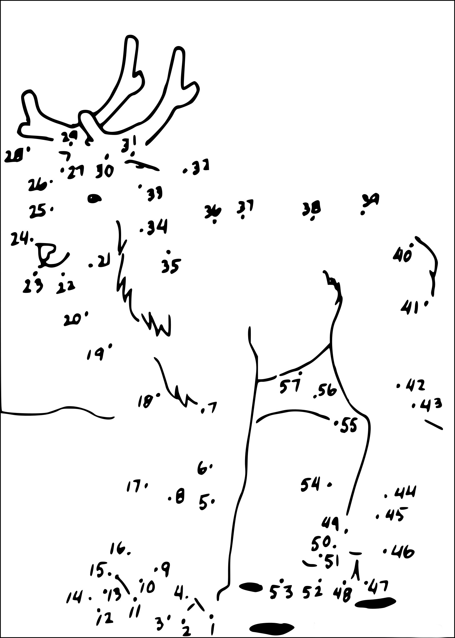 Point To Connect Deer coloring page