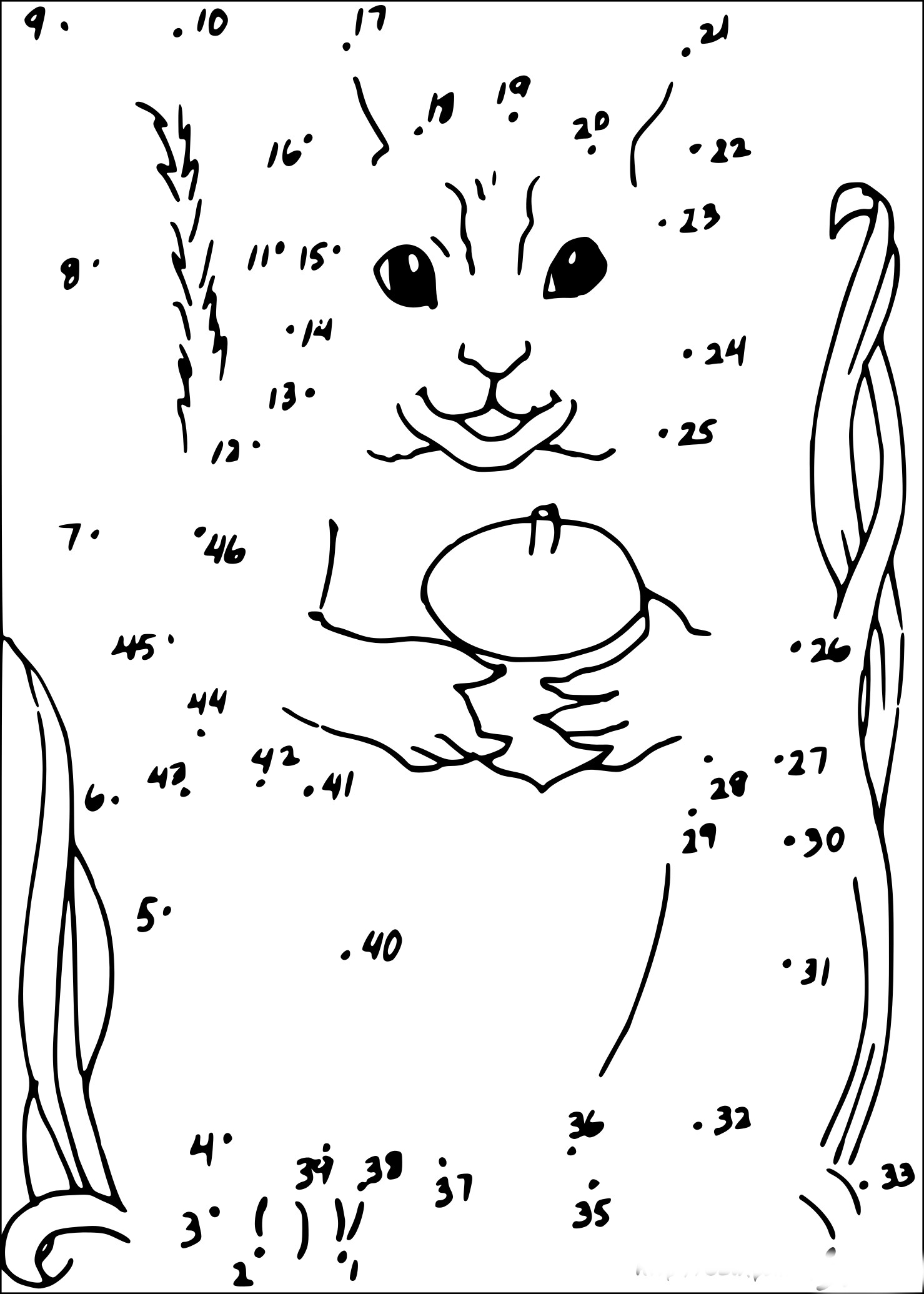 Point To Connect Squirrel coloring page