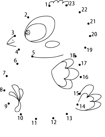 Coloriage point à relier oiseau