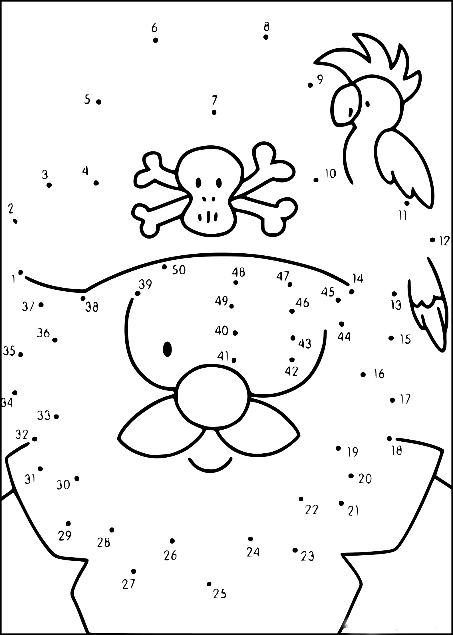 Point To Connect Pirate coloring page