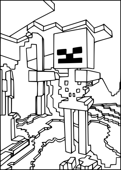 Minecraft Skeleton coloring page