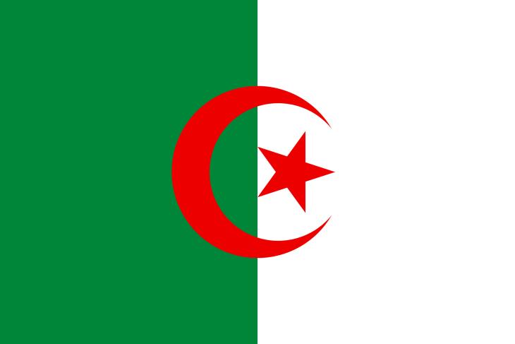Disegno di Bandiera dell'Algeria da colorare