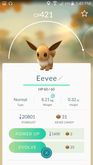 Eevee Pokemon Go