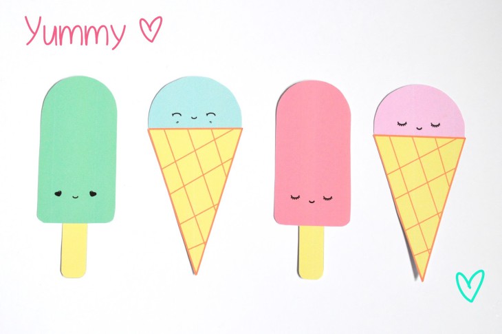 Disegno di Gelato Kawaii da colorare