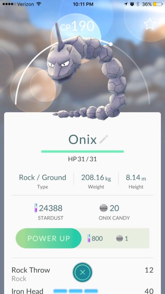 Onix Pokemon Go