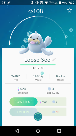 Pokemon Go Seel