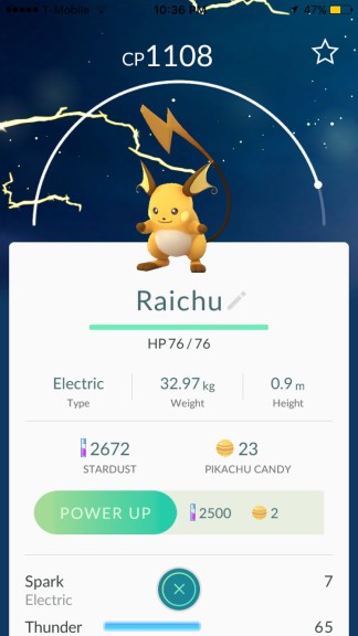 Raichu Pokemon Go