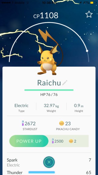 Disegno di Raichu Pokemon Go da colorare