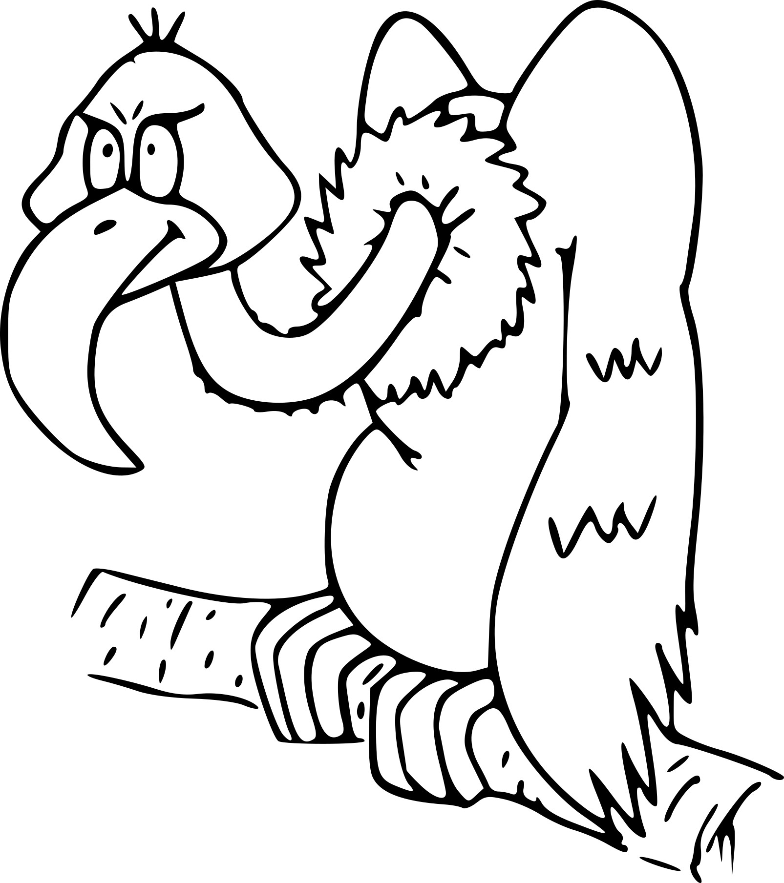 Vulture drawing and coloring page