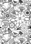 Anti Stress Flowers coloring page