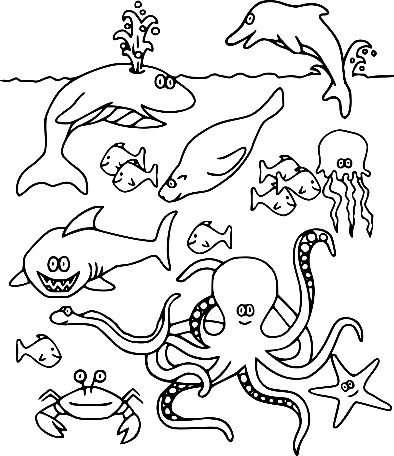 Aquatic coloring page