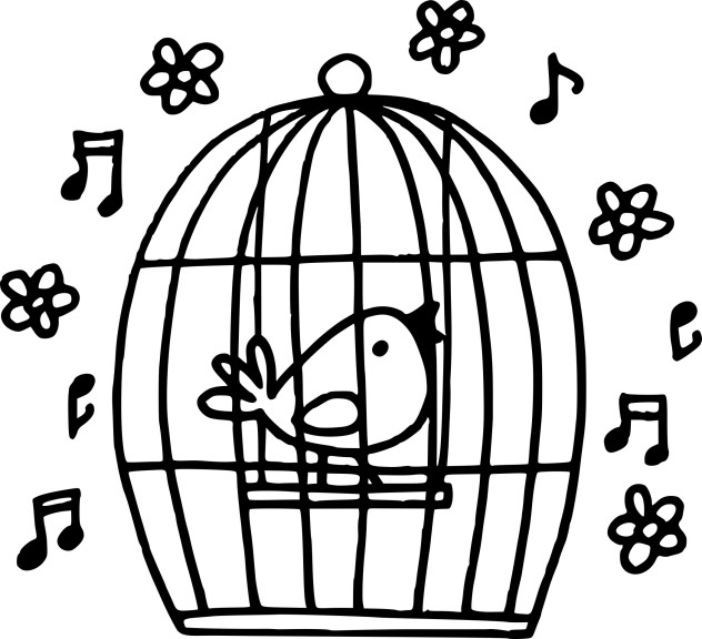Coloriage cage à oiseaux