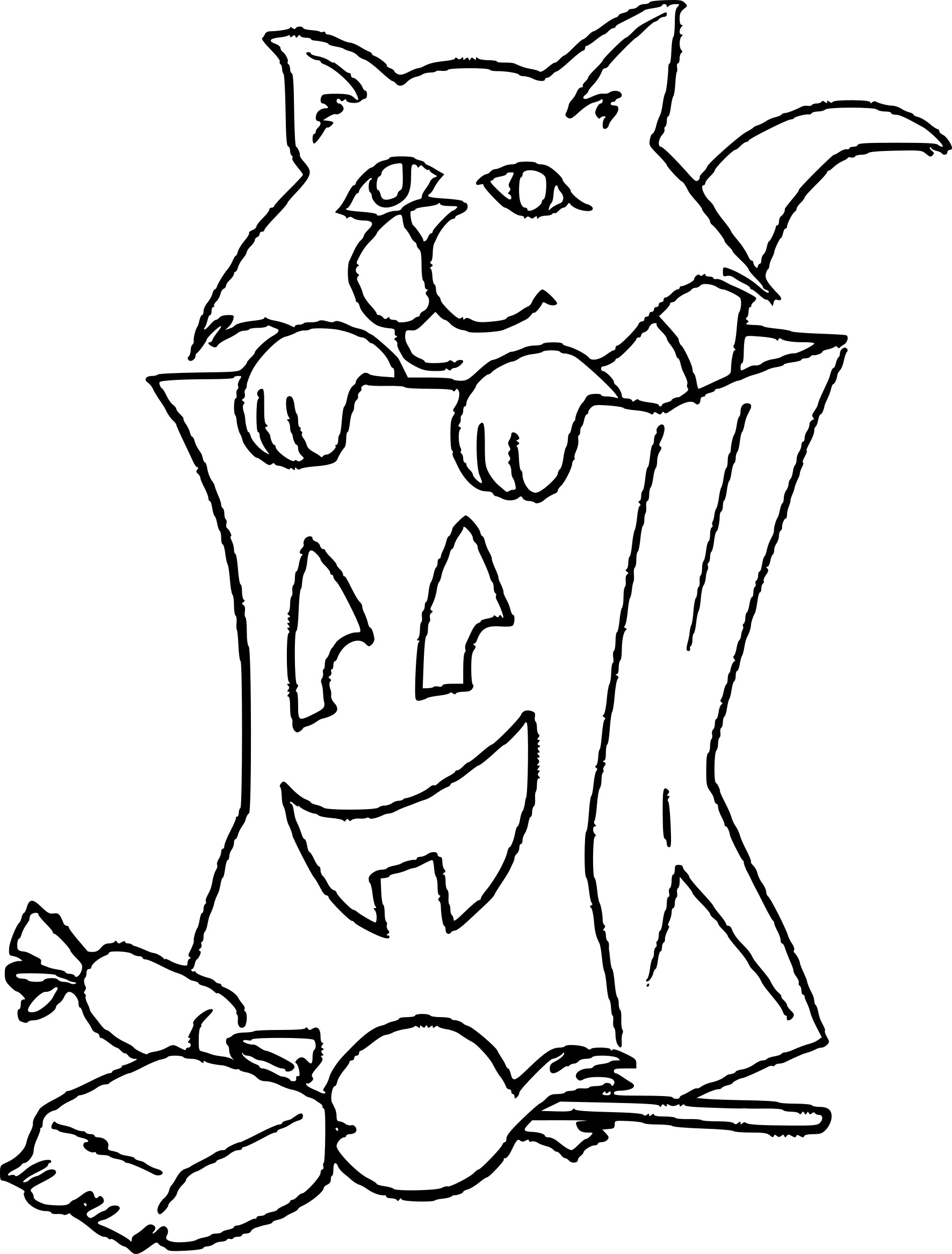 Cat Halloween coloring page