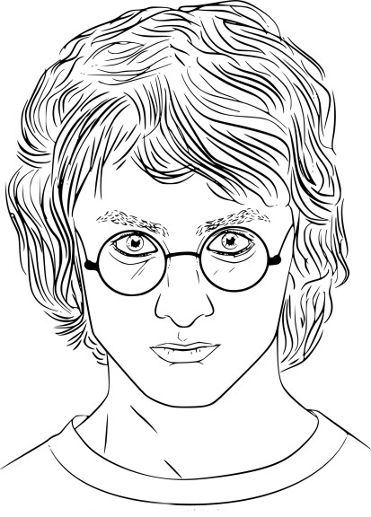 Daniel Radcliffe Harry Potter coloring page