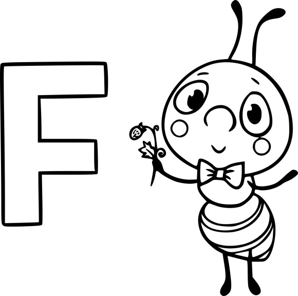 F For Ant coloring page