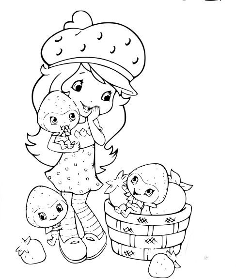 Strawberry coloring page