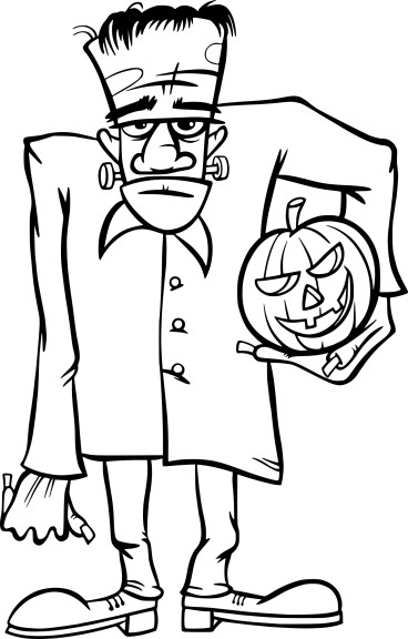 Disegno di Frankenstein Halloween da colorare