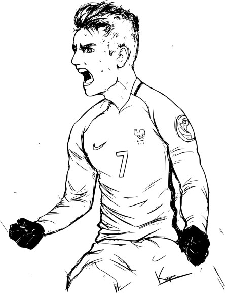 Disegno di Griezmann da colorare