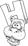 H For Hippopotamus coloring page